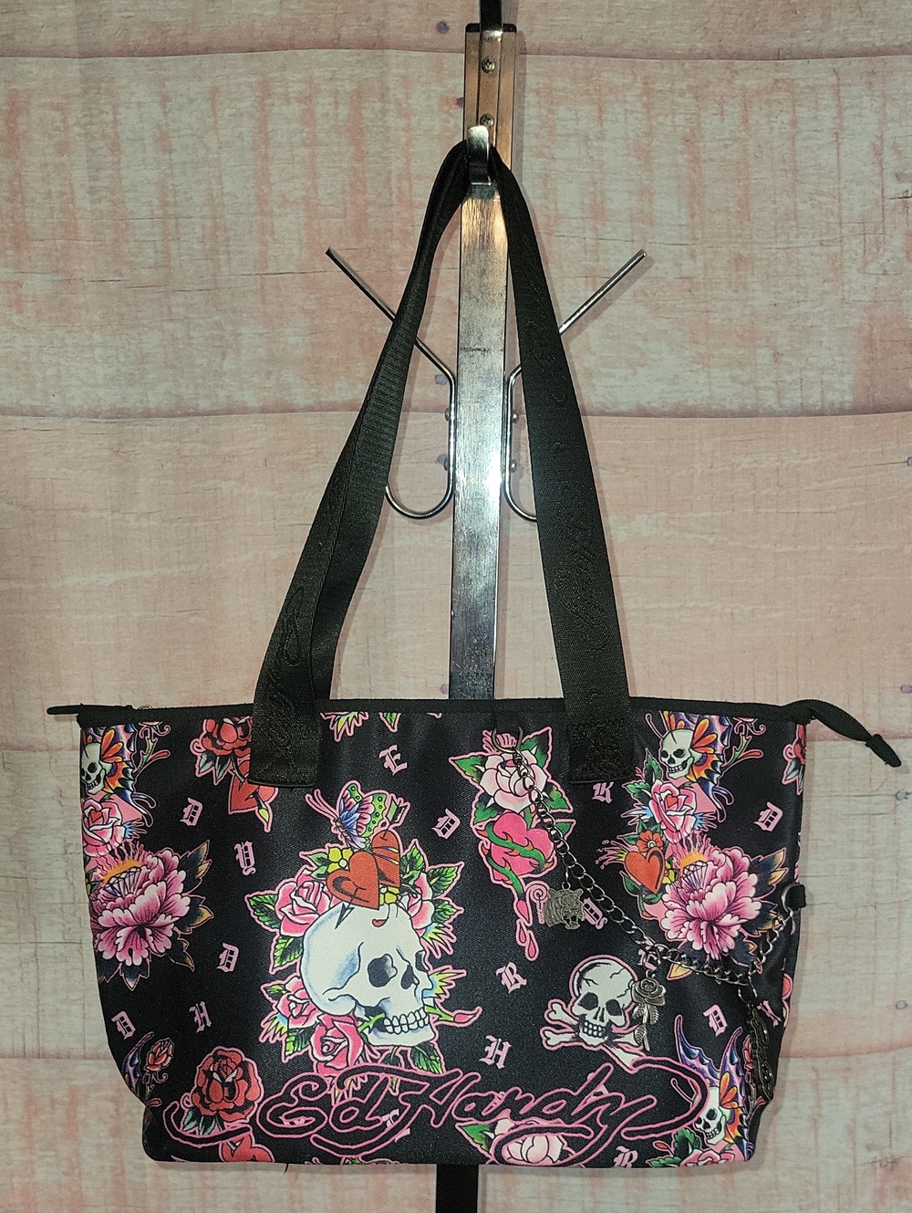 Ed Hardy Floral Skull Purse